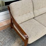 Teak and two-seater wool sofa from the 60s