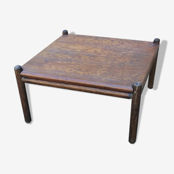 Vintage wooden square coffee table