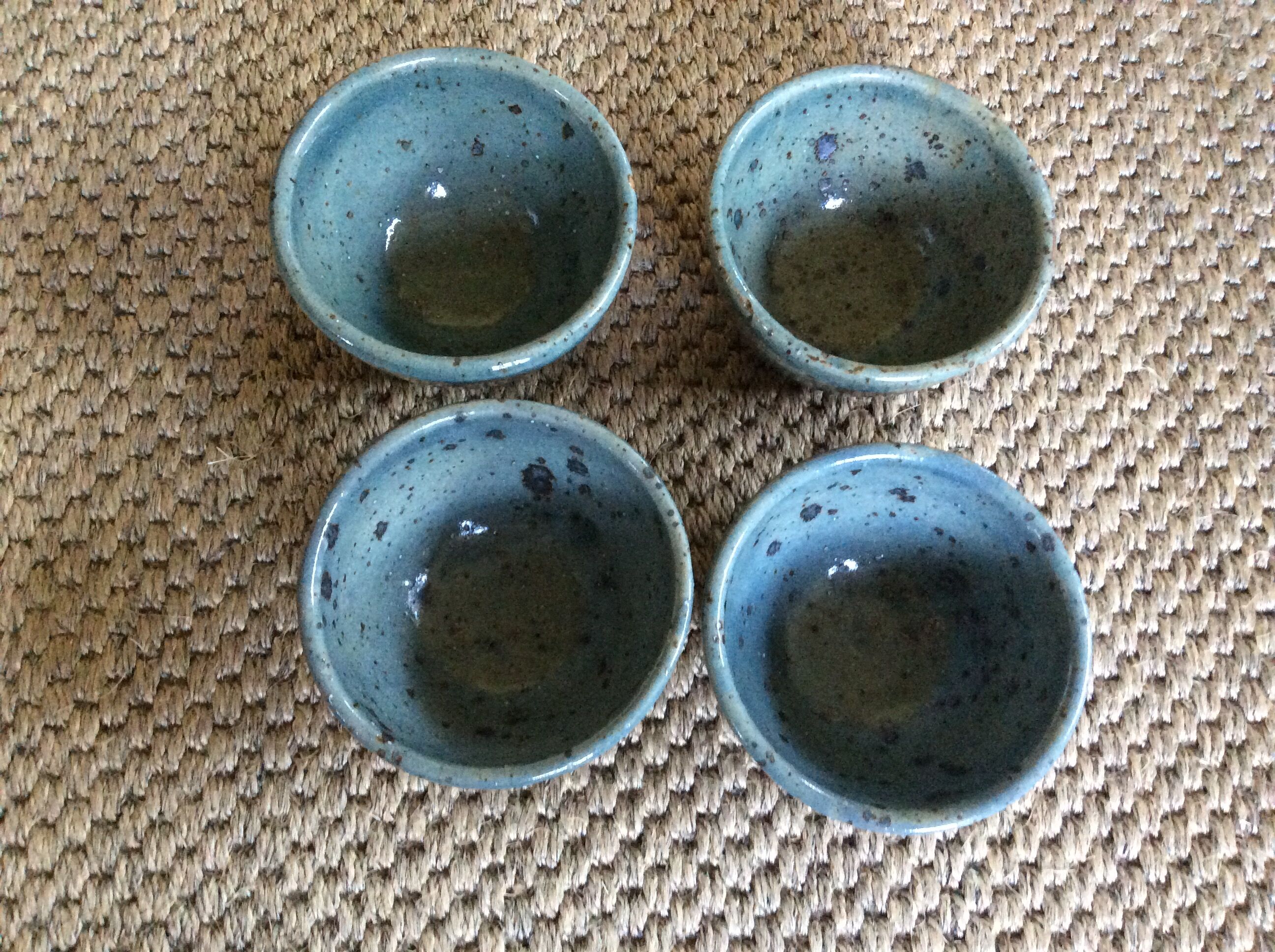 Series of 4 sandstone bowls
