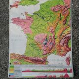 Old MDI map France geology and relief J.Bertin.