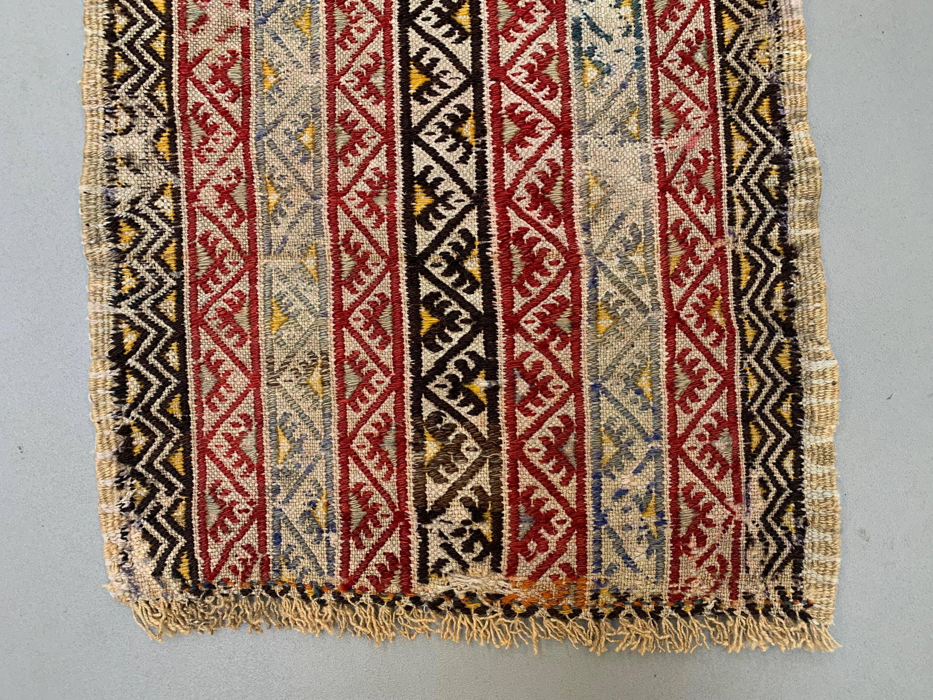 Vintage turc Mini Kilim 103x48 cm laine petit Kelim Runner, shabby Chic