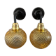 Pair of vintage sconces in electrified golden glass to nine