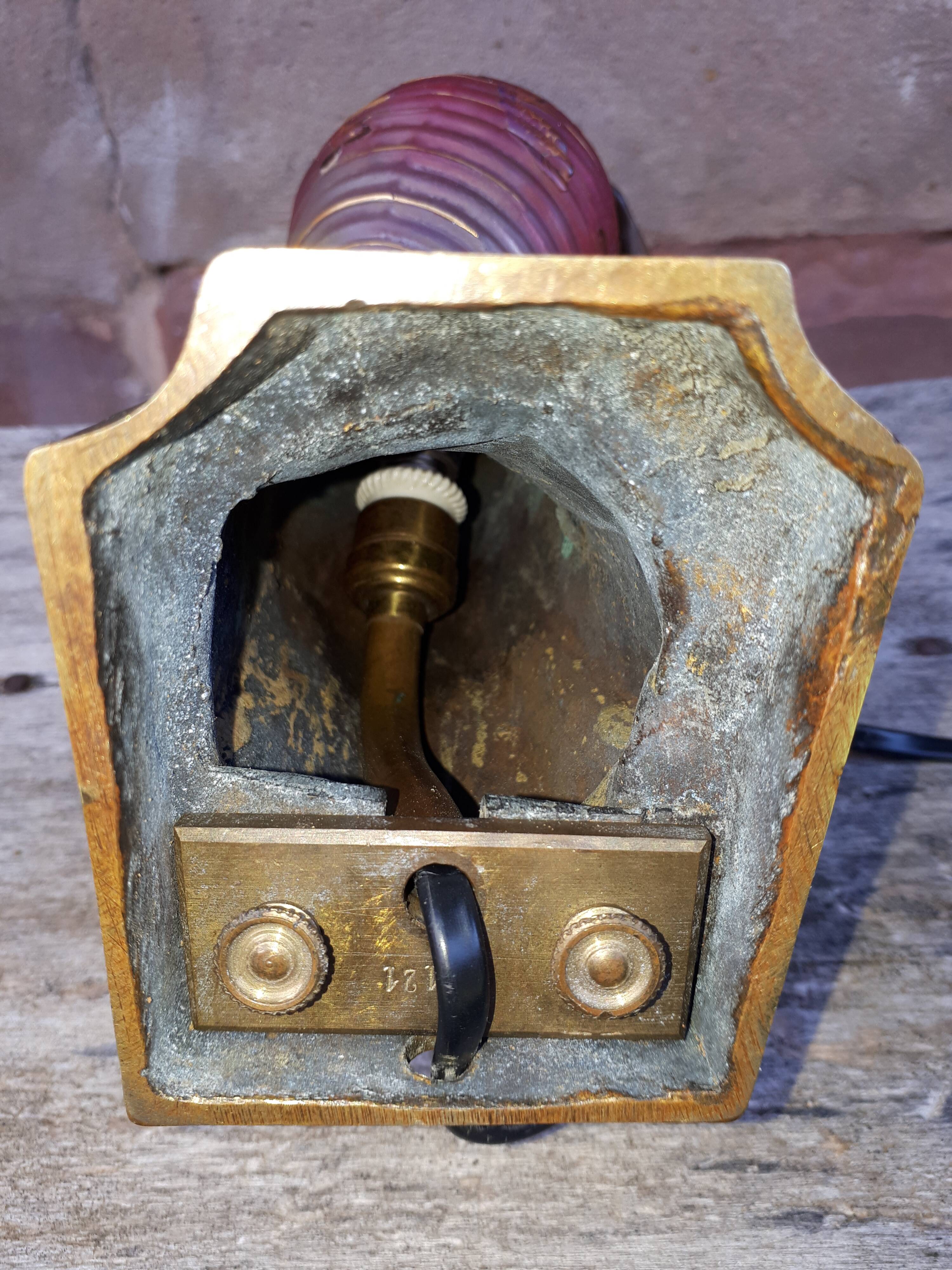 Art nouveau bronze lamp, by léo laporte blairsy et daum