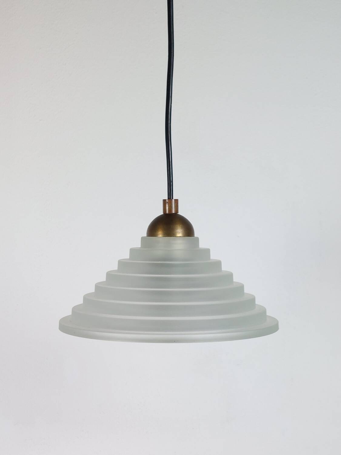 Vintage Art Deco Revival Pendant light glass brass