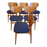 Set of 6 Danish teak dining chairs, 1960s