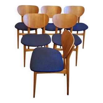 Set of 6 Danish teak dining chairs, 1960s