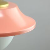 Mid-Century Italian Pink Metal and Brass Pendant Lamp