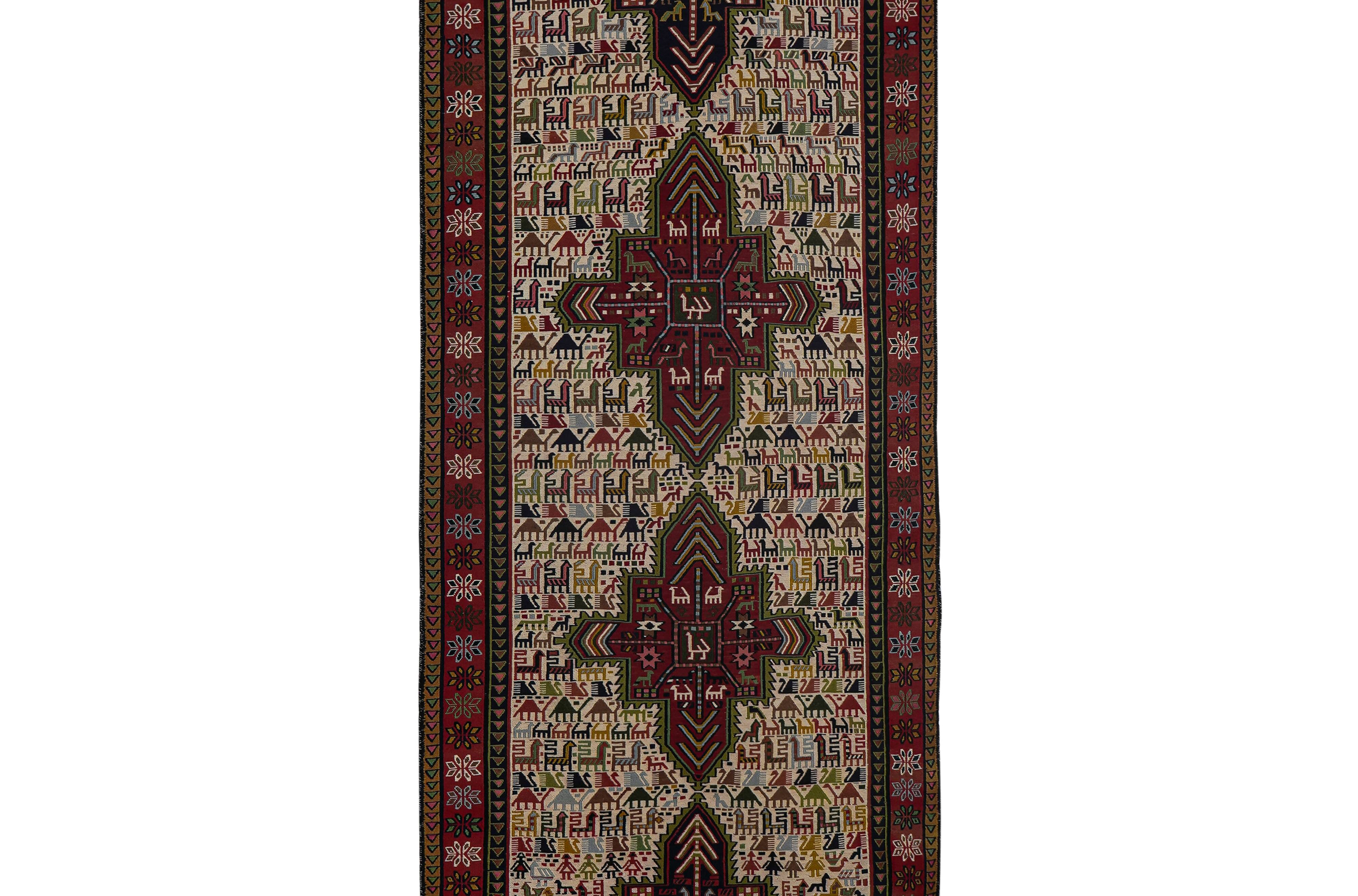 Vintage Turkish Oushak Rug Handwoven 104x285 cm