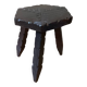 Tripod stool in raw wood art