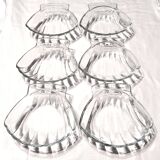 set of 6 glass scallops