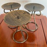 Set of 3 wrought iron candle holders