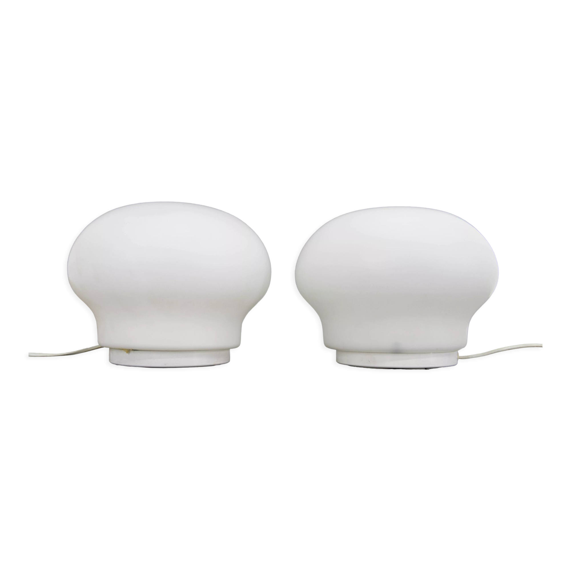 Set of Two Glass Table Lamps, 1970s