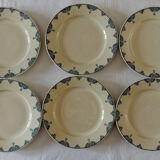 Lot 6 dessert asdiettes iron earth Gien Louvois Series