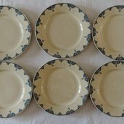 Lot 6 dessert asdiettes iron earth Gien Louvois Series