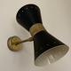 Paire d'appliques diabolo italiennes noires