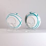 Paire d'assiettes vintage peintes à la main par Gmunder Keramik Autriche