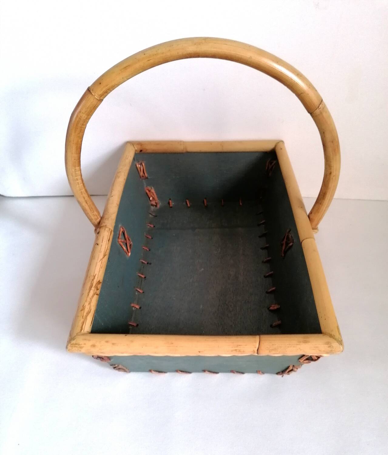 Wood and bamboo picking basket