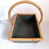 Wood and bamboo picking basket