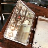 Bevelled triptych barber mirror 57x16cm