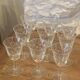9 glasses tulip-shaped vintage blueberry pattern 1960