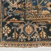 Navy Blue & Peach Oriental Persian Rug, Oriental Pattern Living Room Decor