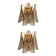 Contemporary Modern Smoked-Fumè "Rondini" Murano Wall Sconces- Set of Two