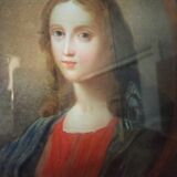 Ancient painting on glass depicting a female figure XVlll century