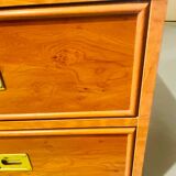 Gautier “Marine” bedside table in wood and brass, 1991