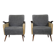 Ensemble de fauteuils français des années 1950-1960, chaises longues vintage