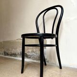 Bistro chair in black bent beech and cane
