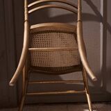 Napoleon III style chair known as the Opera model in worked wood and cane on restored seat 1850