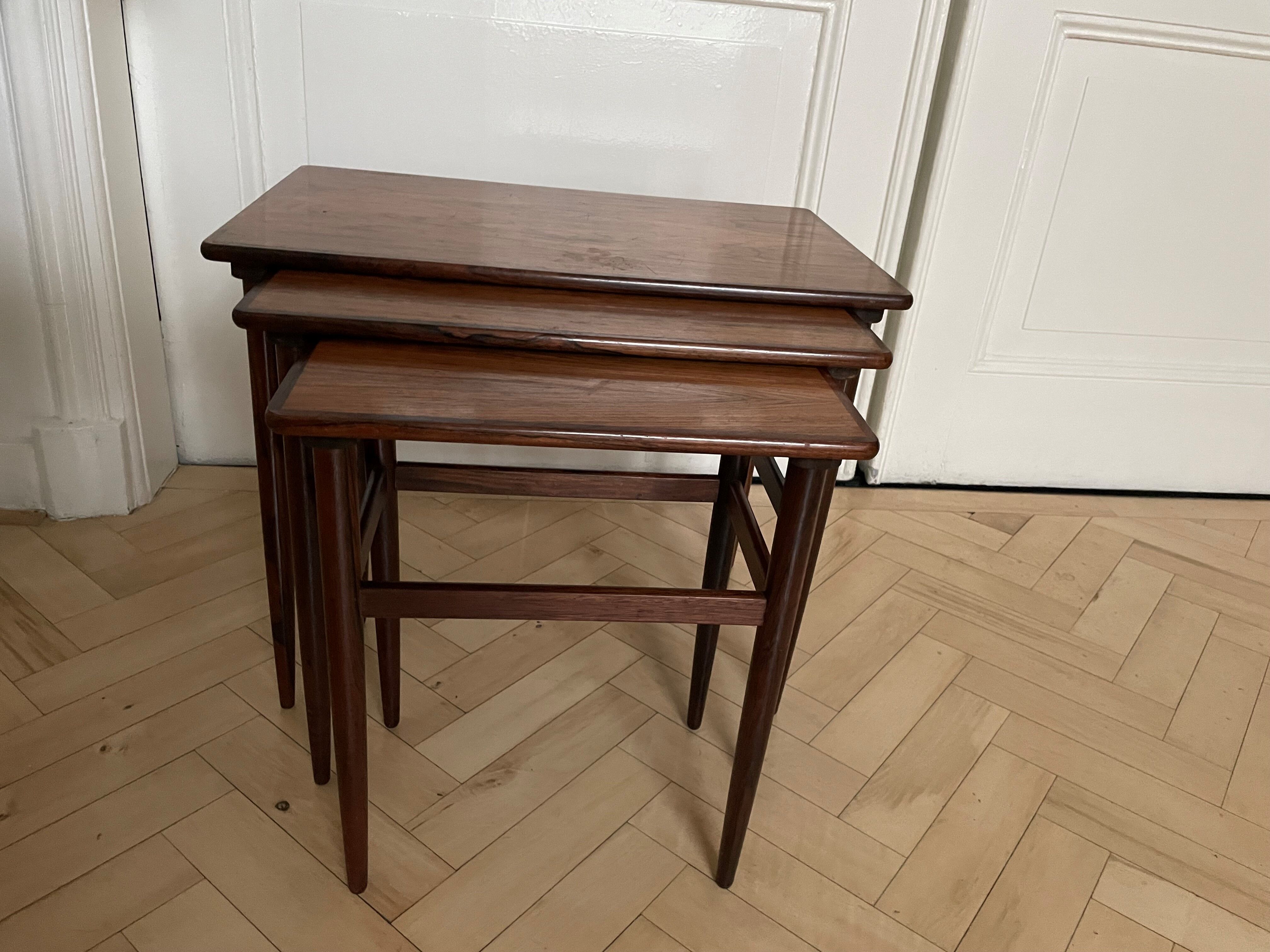Tables gigognes en palissandre vintage Danemark 1960-1970