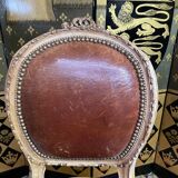 Suite of 6 Louis XVI 1900 leather chairs