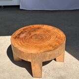 Quadripod coffee table in solid wood monoxyl natural color (dark)