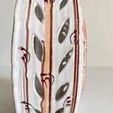 Handcrafted terracotta wall lamp enamelled bordeaux center
