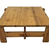 Vintage coffee table pinewood minimalist 1970s design