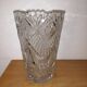 Large carved crystal vase