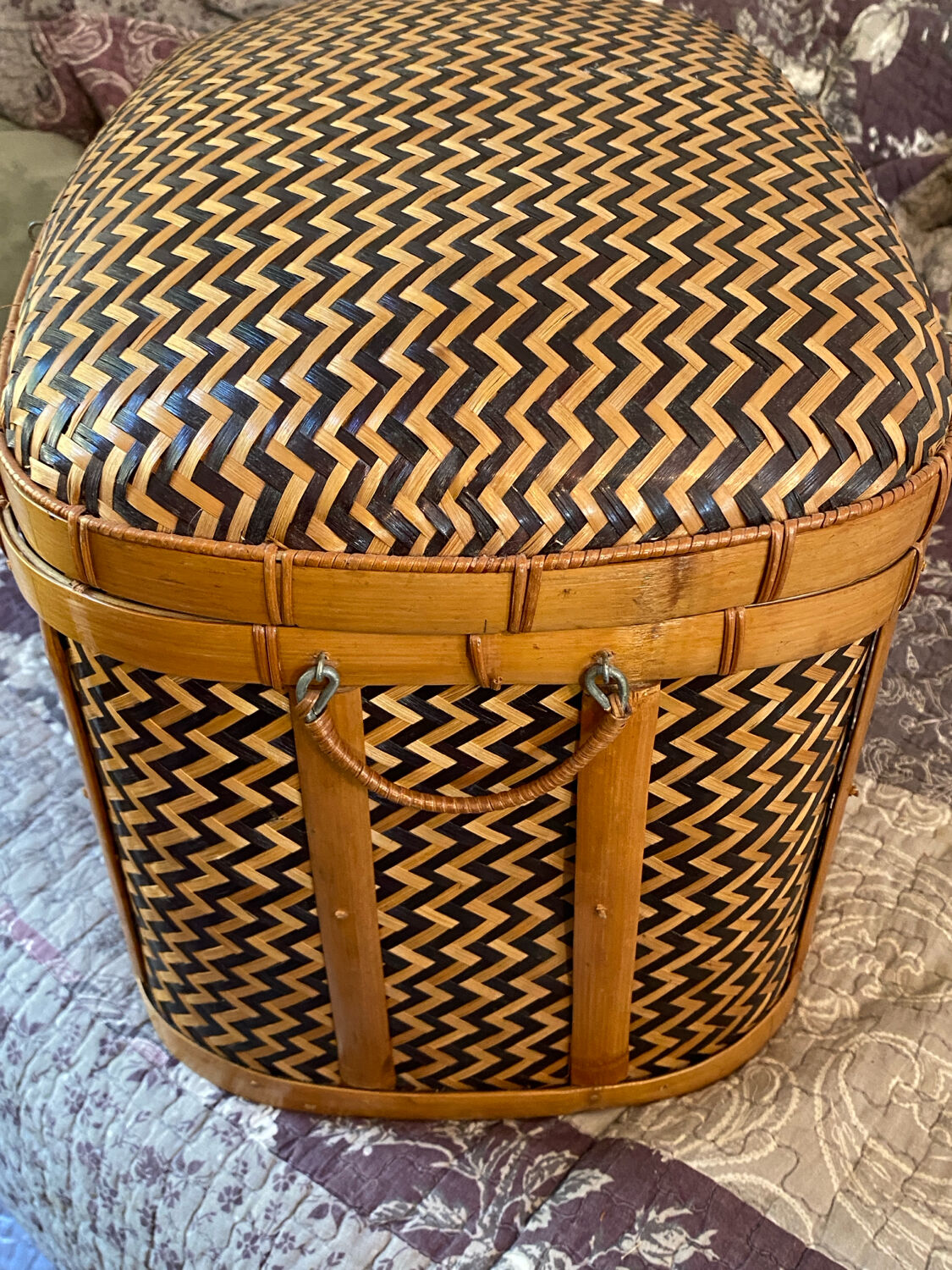 Woven bamboo storage chest