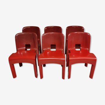 Set of 6 Universale 4867 Chairs by Joe Colombo for Kartell