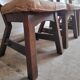 Lot de 4 chaises brutalistes en bois