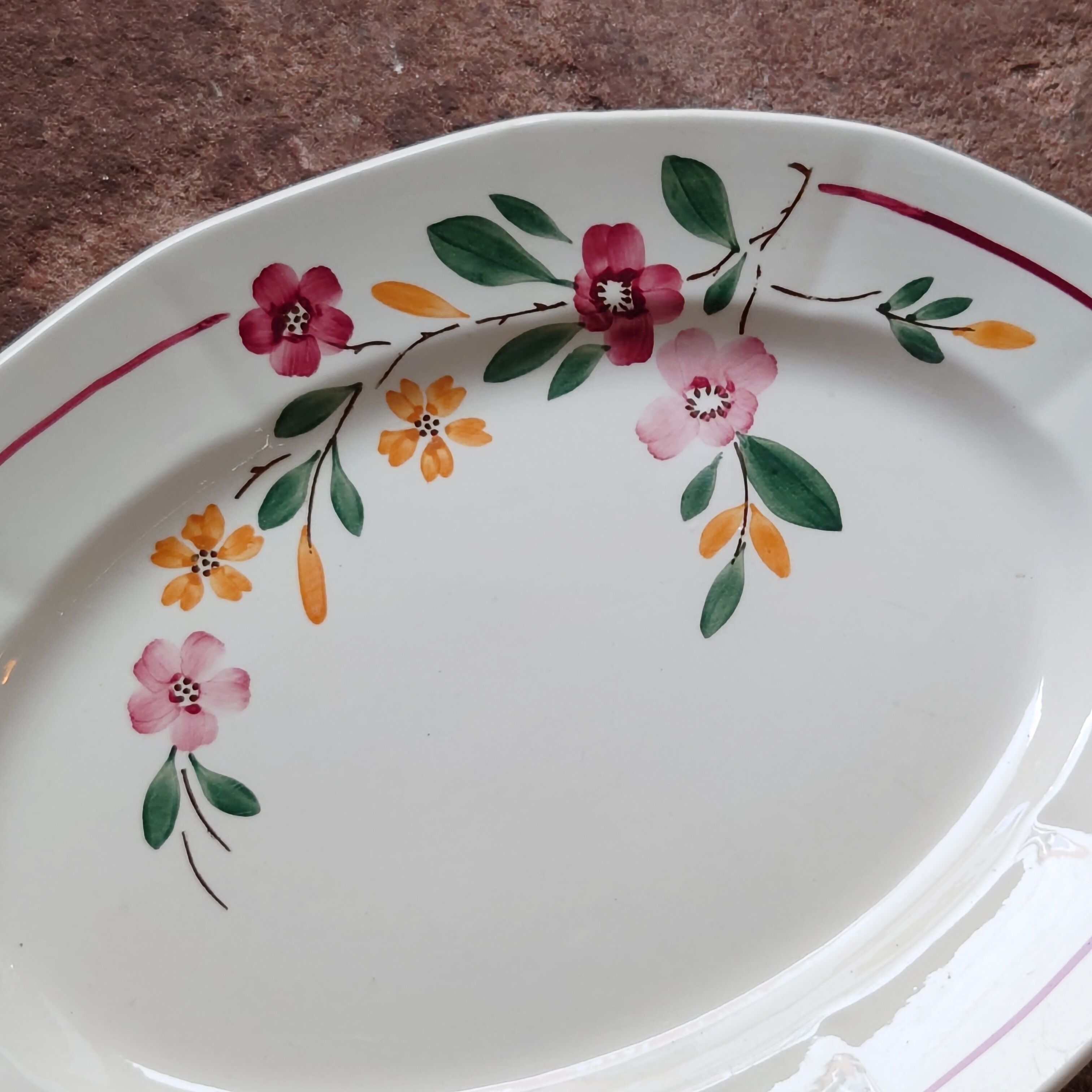 Oval dish Bitche Sarreguemines