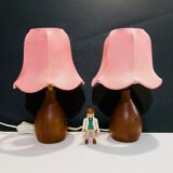 2 bedside lamps pink spirit 40s-50s