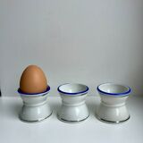 Trio of shells diabolo white edging silver and bright blue 50s