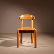 Six Dining Chairs in Pine Wood | Italy 1980s