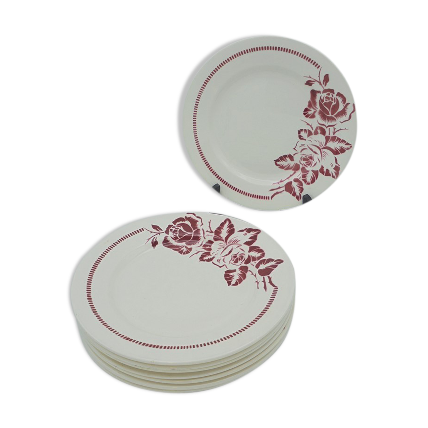 Service of 8 plates Digoin Sarreguemines