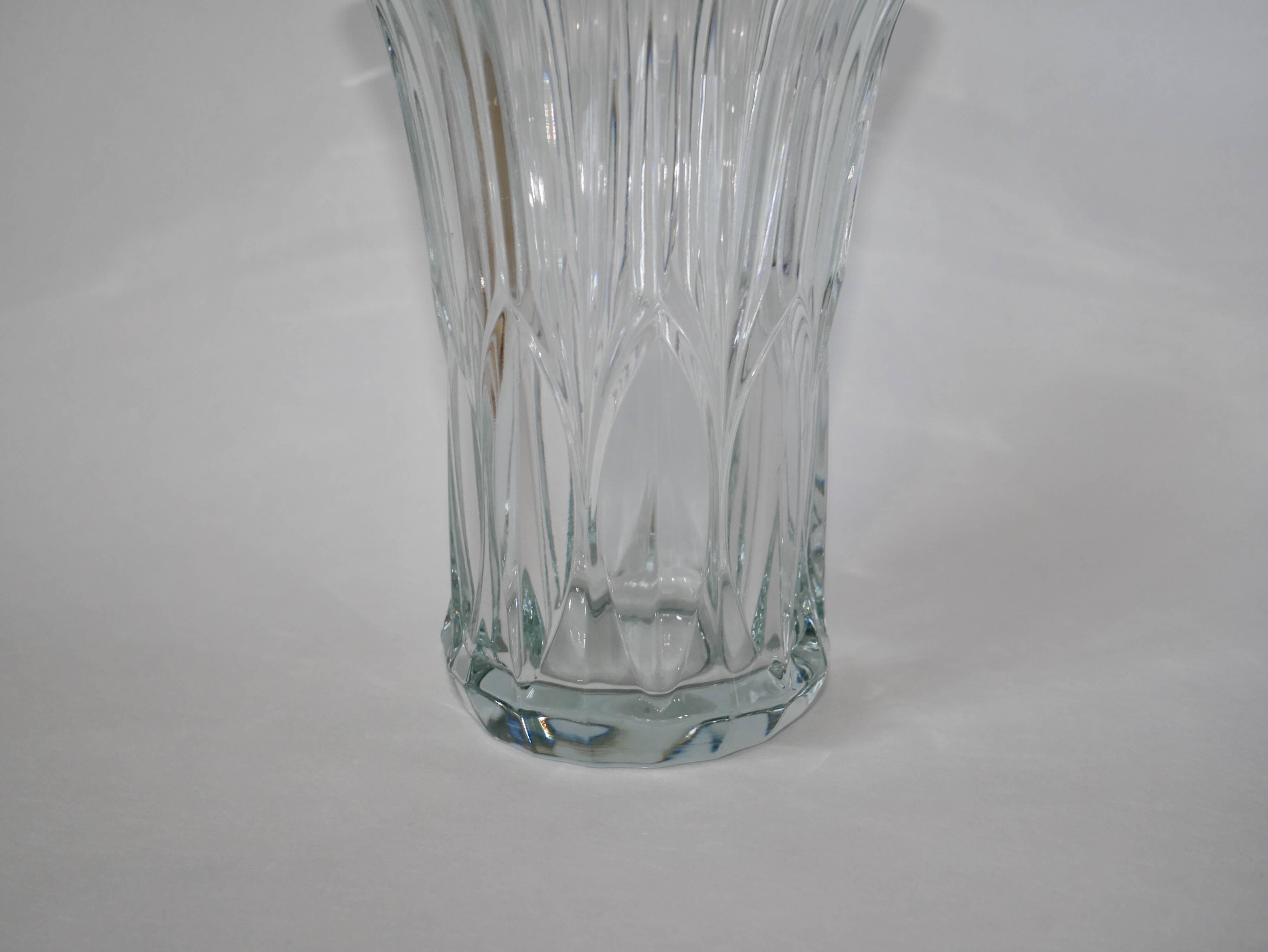 art deco style molded glass vase 1950