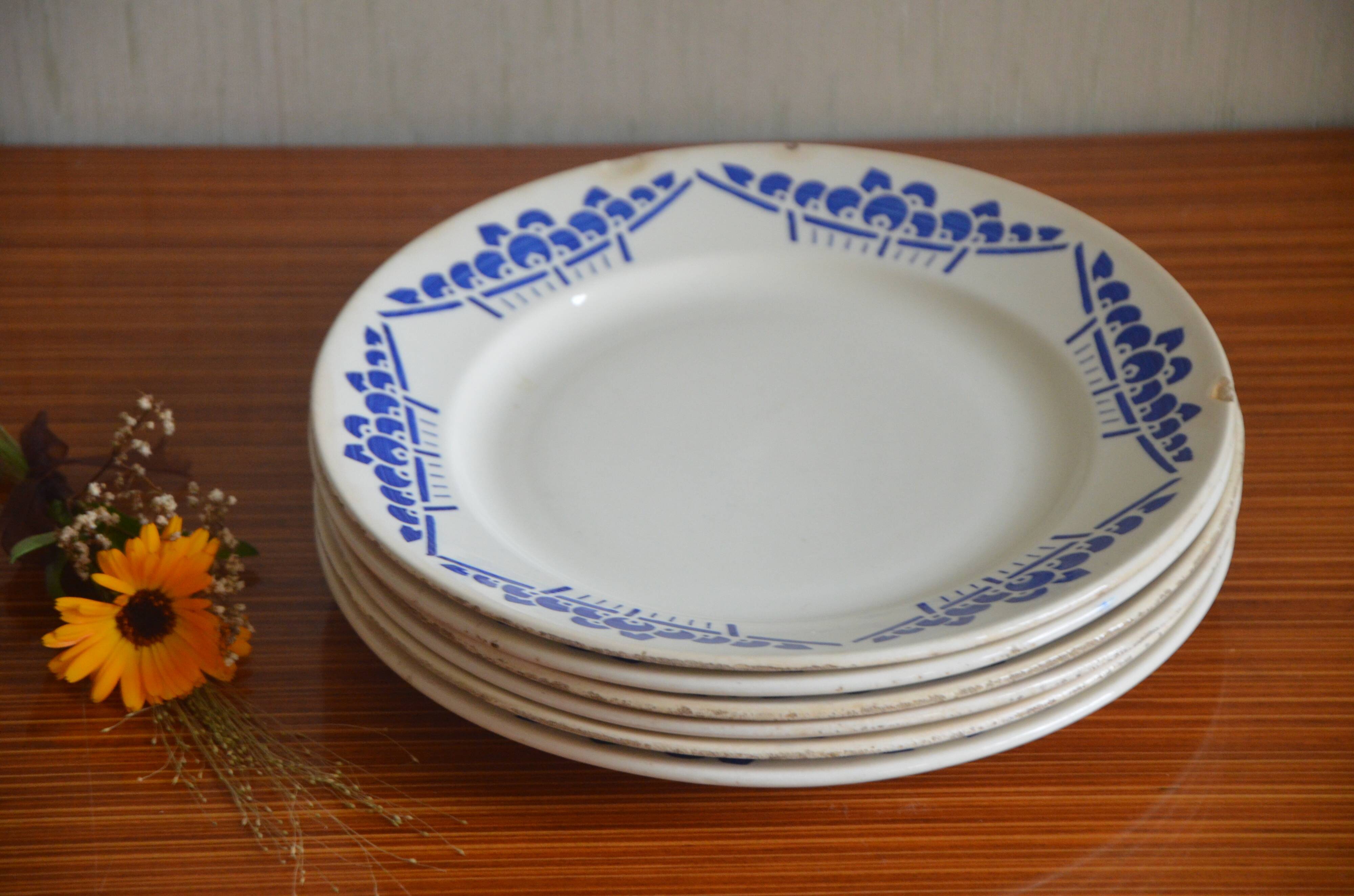 Lot of 6 dessert plates Lunéville K-G, Marcel collection