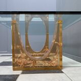 Glass coffee table in the style of marie-claude de fouguieres 1970s