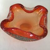 Orange Murano crystal ashtray