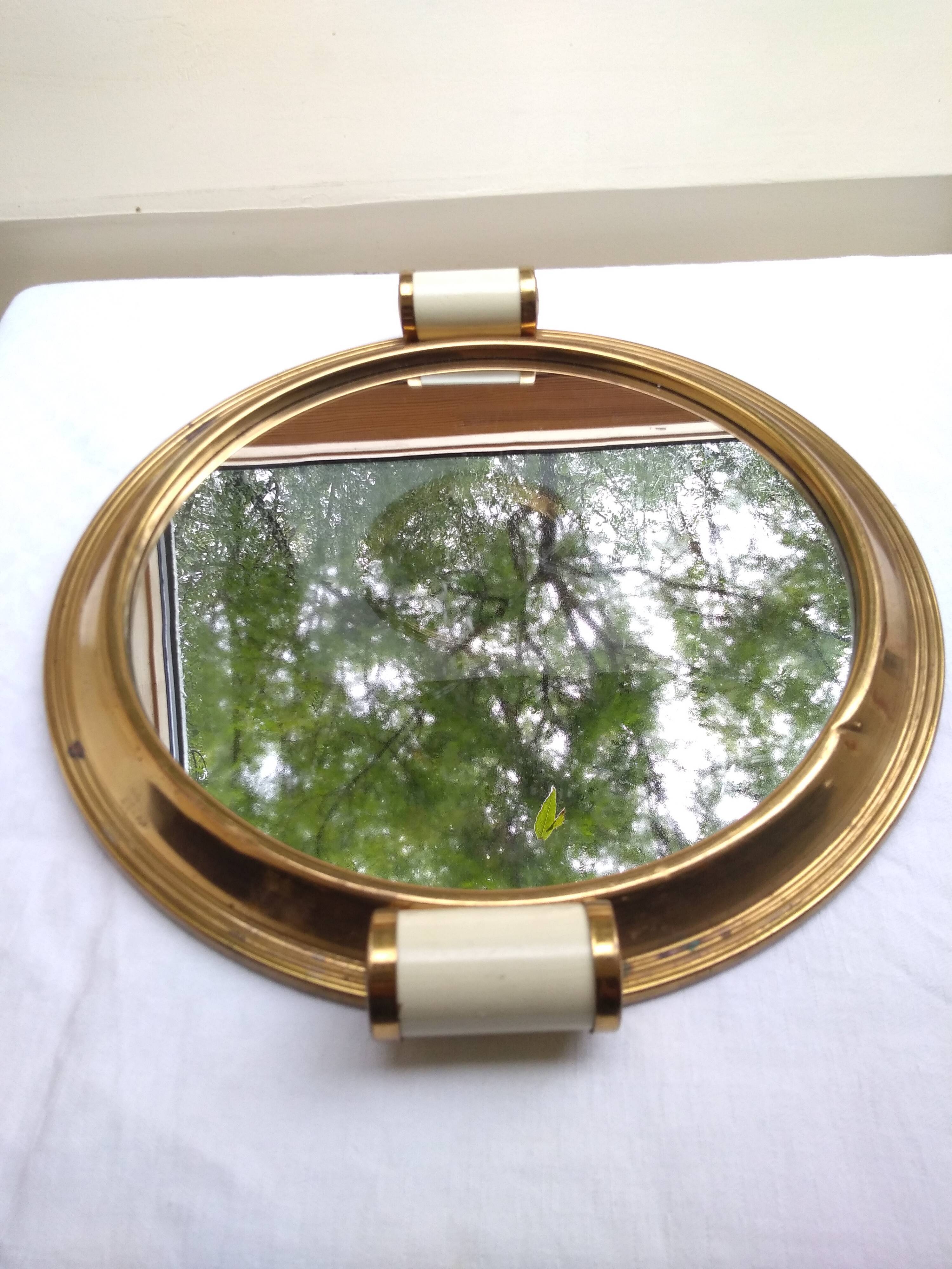 Round art deco mirror tray